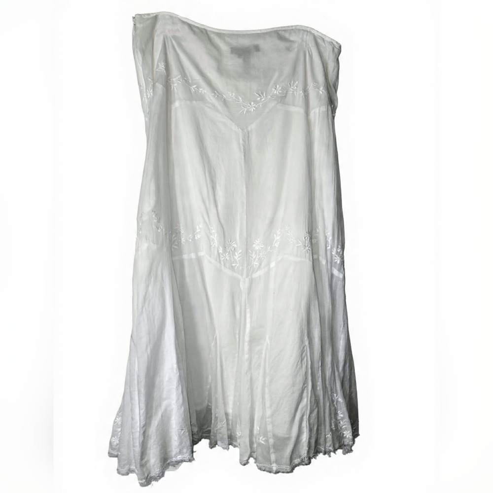 Ralph Lauren White Embroidered Maxi Skirt Boho Cottagecore Flowy Prairie